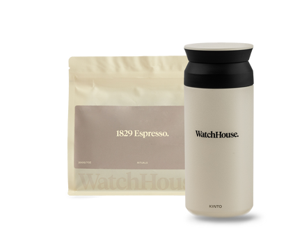 1829 Espresso. x WatchHouse Kinto Travel Tumbler Set.
