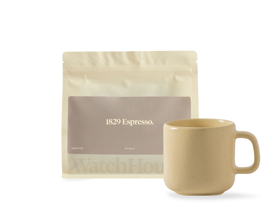 1829 Espresso x WatchHouse Monoware Mug Set.