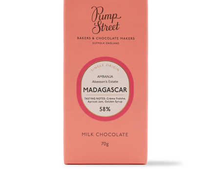 Pump Street Madagascar 58% milk chocolate.