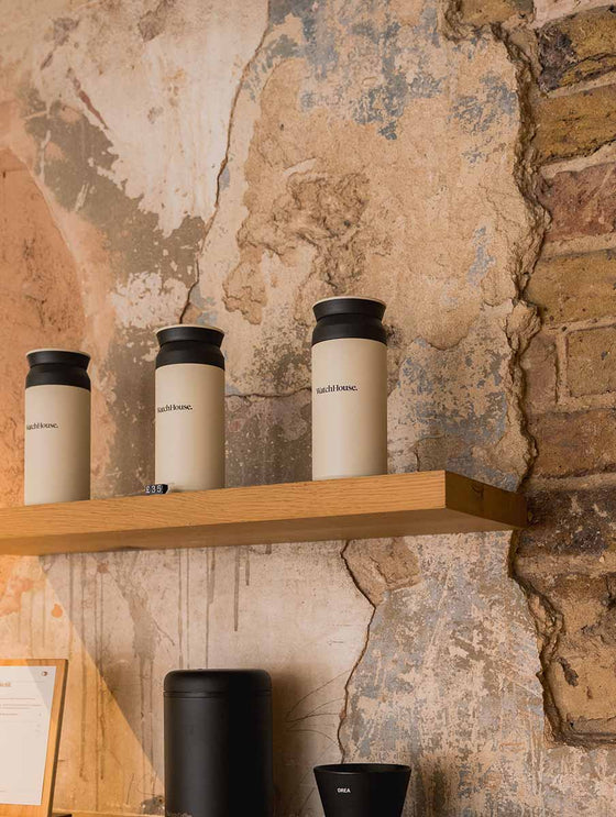 WatchHouse Kinto tumbler displayed on retail shelf.